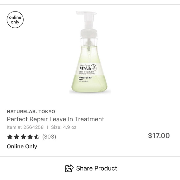 NatureLab. Tokyo Perfect Repair Leave In Treatment Sample Size - Picture 3 of 3